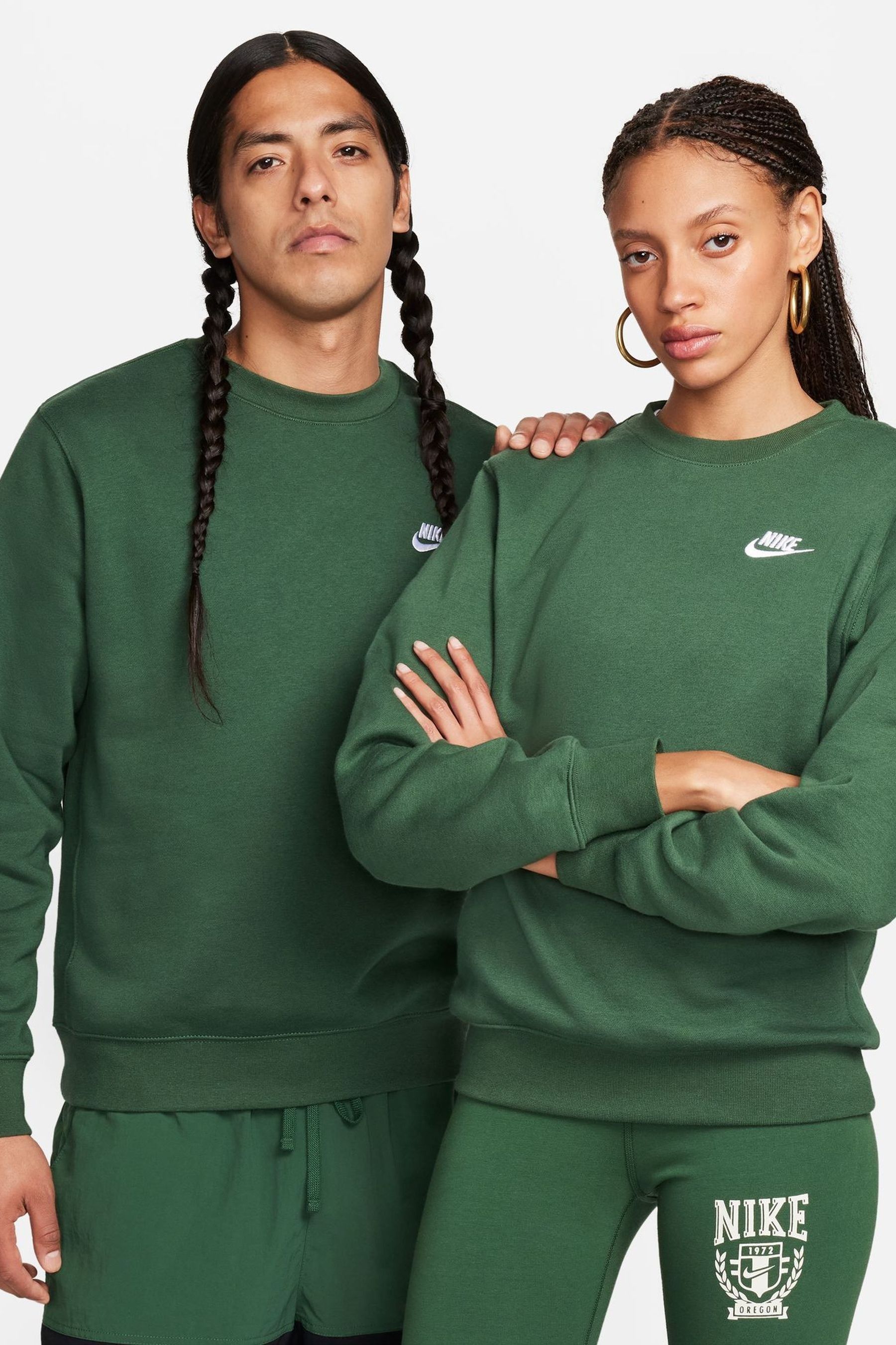 Buy Nike Dark Green Club Crew Sweatshirt from the Next UK online shop