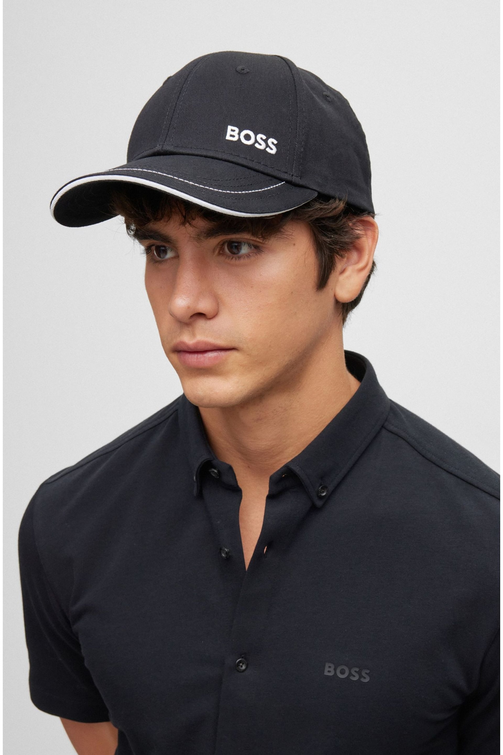 BOSS Black Printed Logo Cap - Image 1 of 5