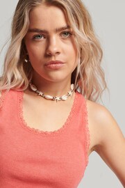 Superdry Natural Lace Trim Vest Top - Image 4 of 5