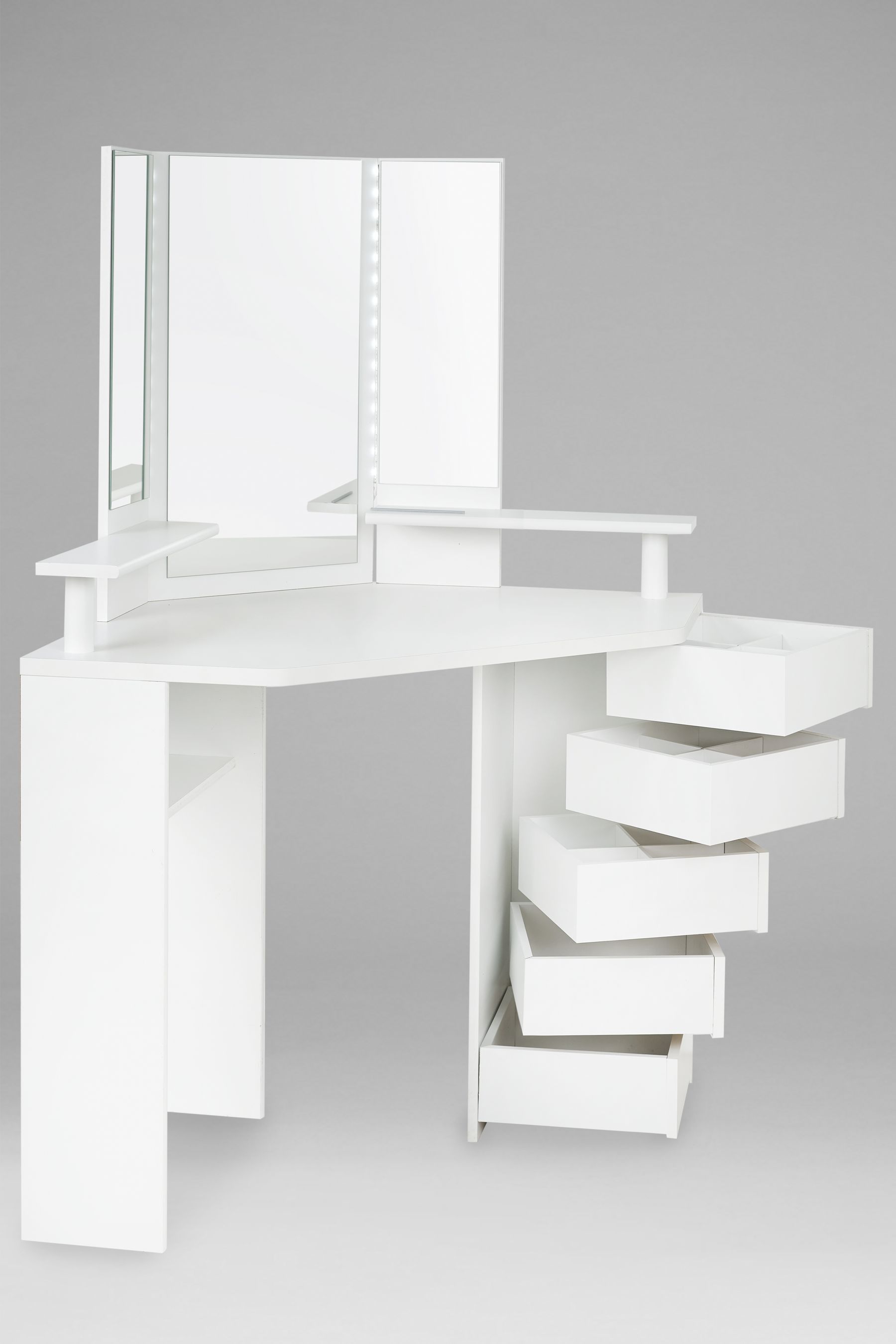 Parisot White Corner Vanity Unit