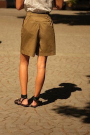 Khaki Green Bermuda Knee Length Shorts - Image 3 of 6