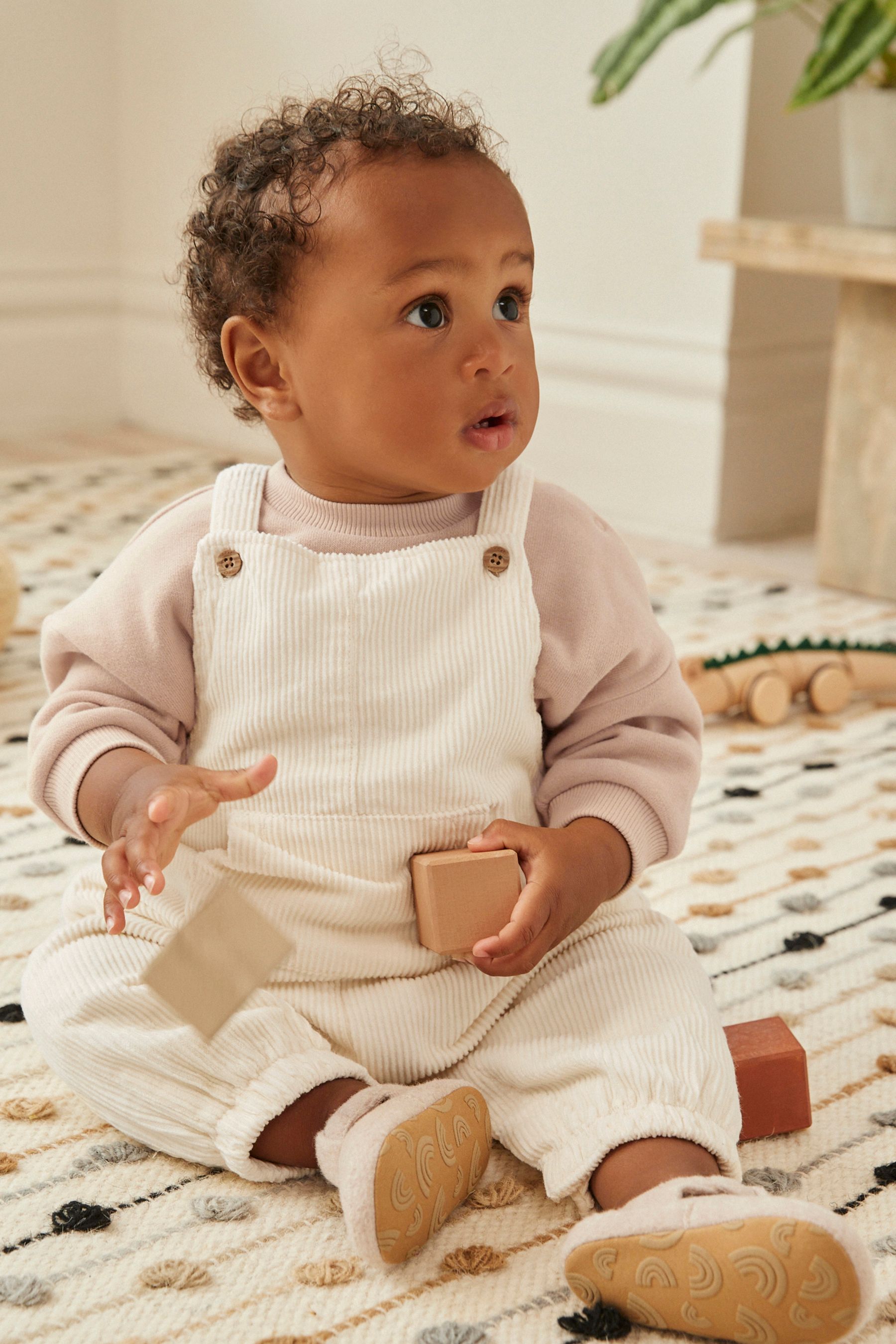 Cream dungarees on sale