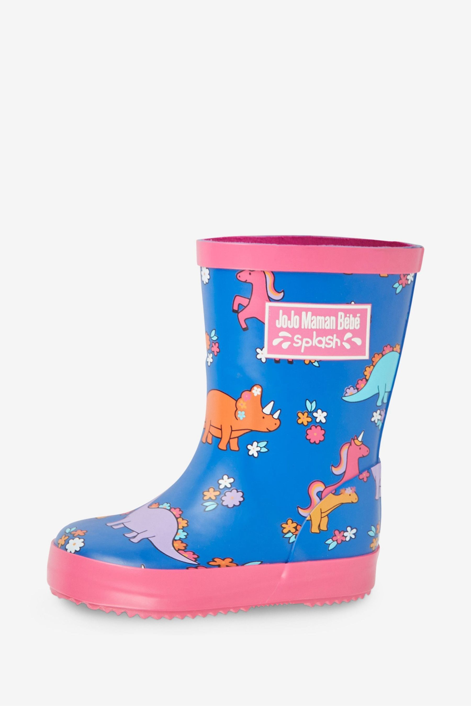 Buy JoJo Maman B b Blue Girls Dinosaur Patterned Wellies from