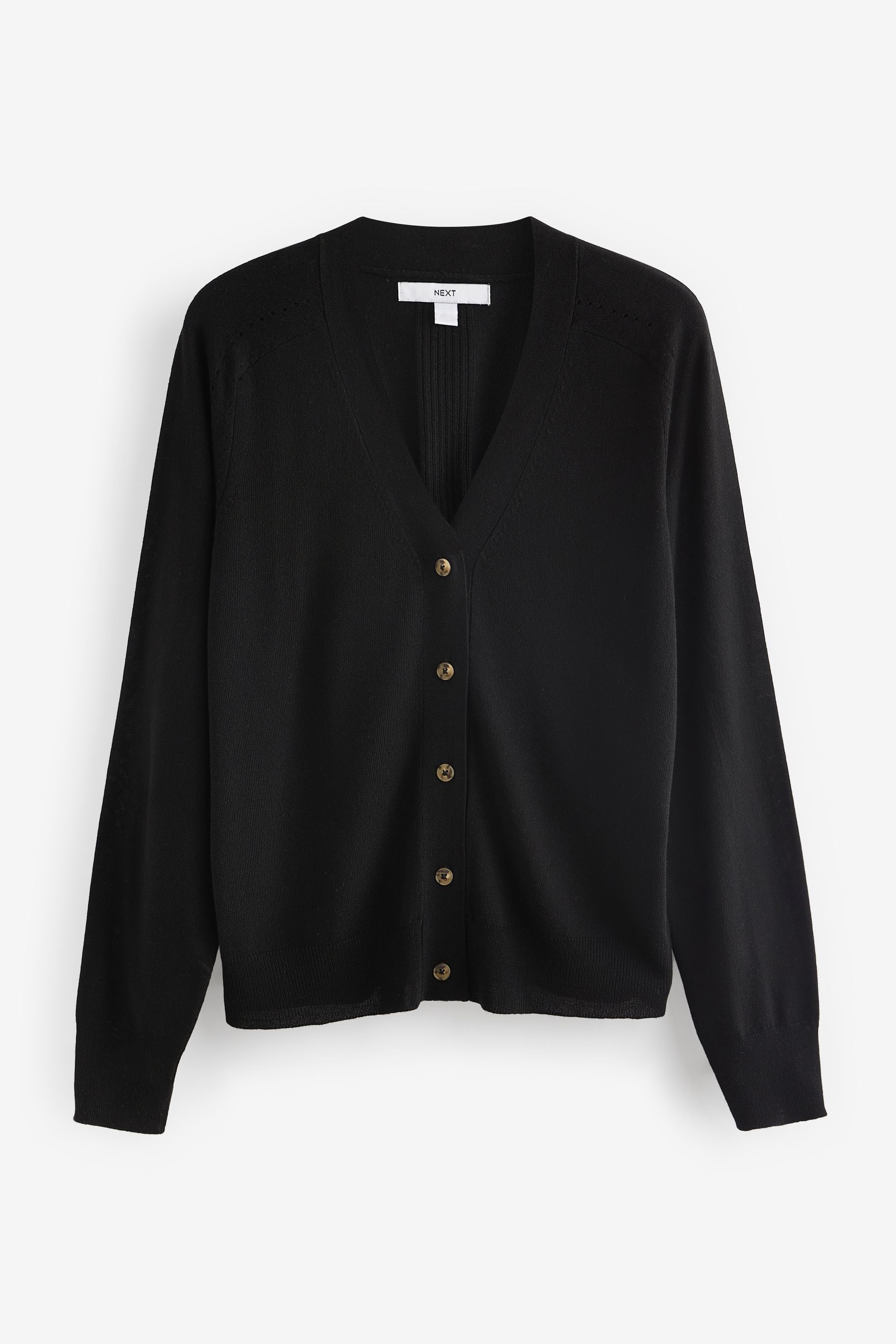 Black Soft Touch Button Up Knitted Cardigan