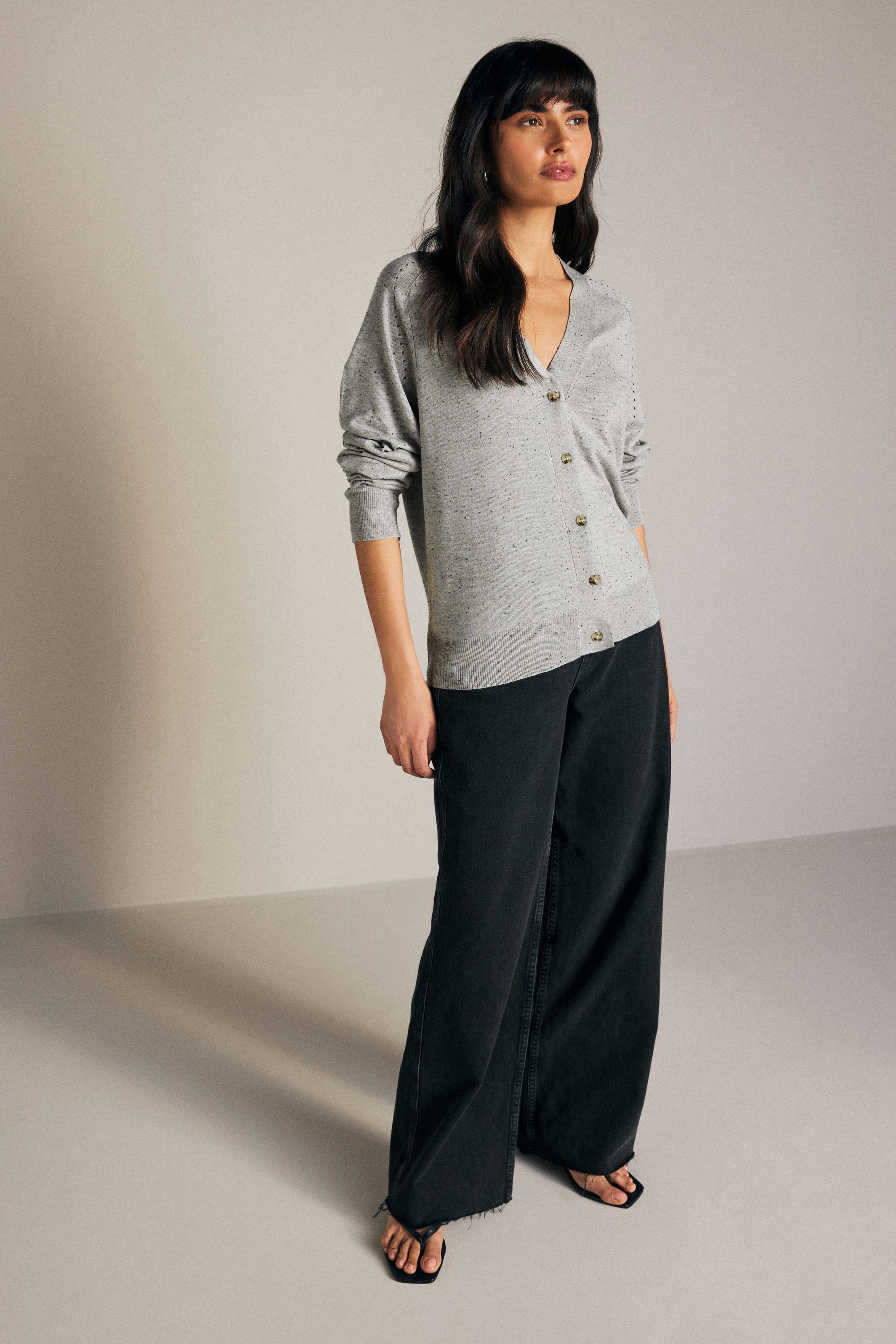 Buy Grey Soft Touch Button Up Knitted Cardigan from Next Luxembourg