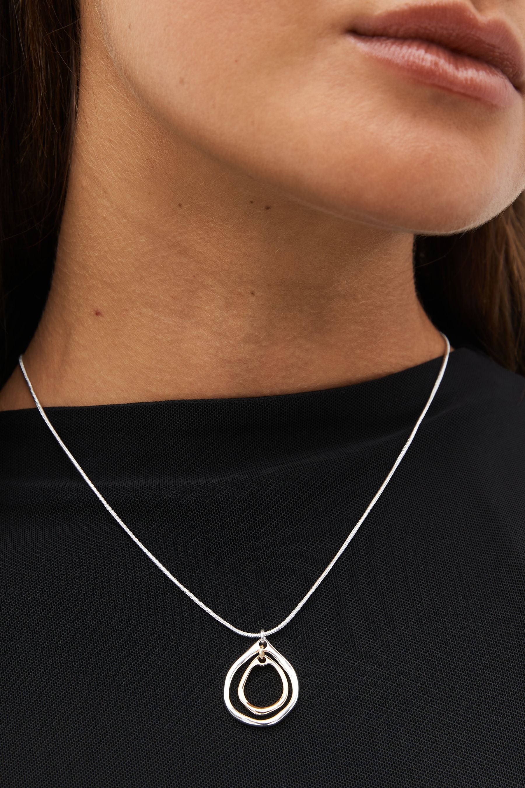 Buy Silver Gold Tone Teardrop Necklace Made With Recycled Brass and Zinc from the Next UK online shop