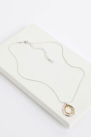 Silver/Gold Tone Recycled Metal Teardrop Necklace - Image 3 of 4
