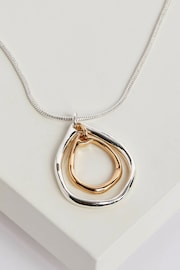 Silver/Gold Tone Recycled Metal Teardrop Necklace - Image 4 of 4