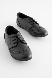 Black Narrow Fit (E) School Leather Lace-Up Brogues - Image 1 of 8