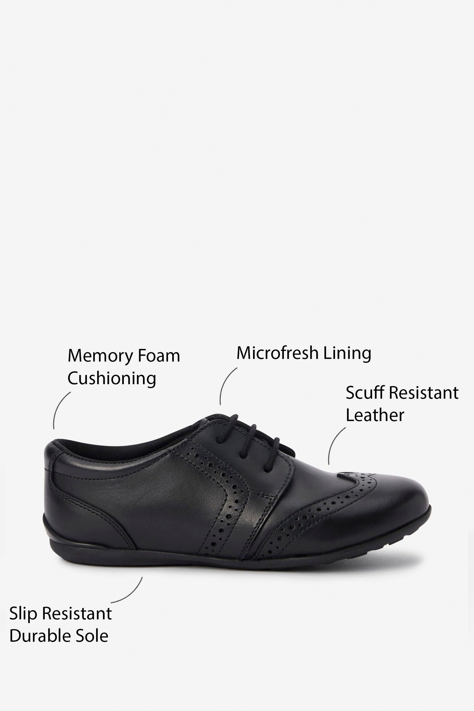 Black Narrow Fit (E) School Leather Lace-Up Brogues - Image 8 of 8