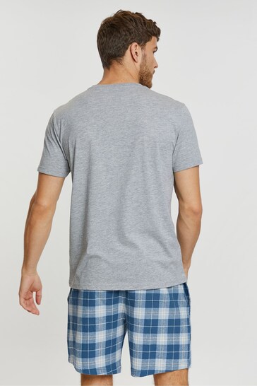 Threadbare Grey Cotton Blend Short Sleeve Pyjama Set