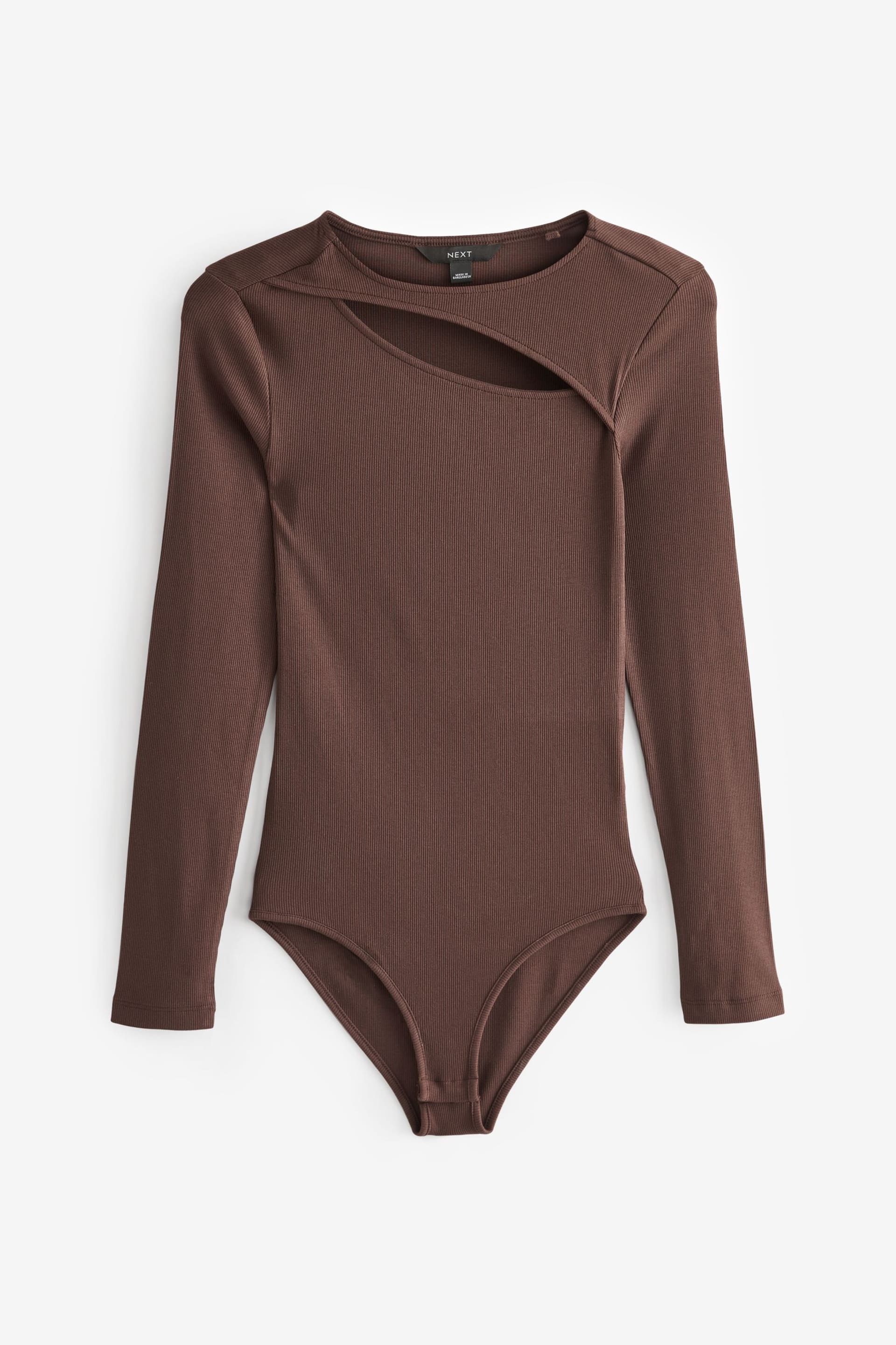 Chocolate Brown Cut-Out Bodysuit - Image 5 of 6