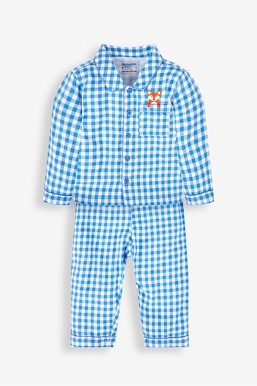 JoJo Maman Bébé Blue Fox Classic Check Pyjamas