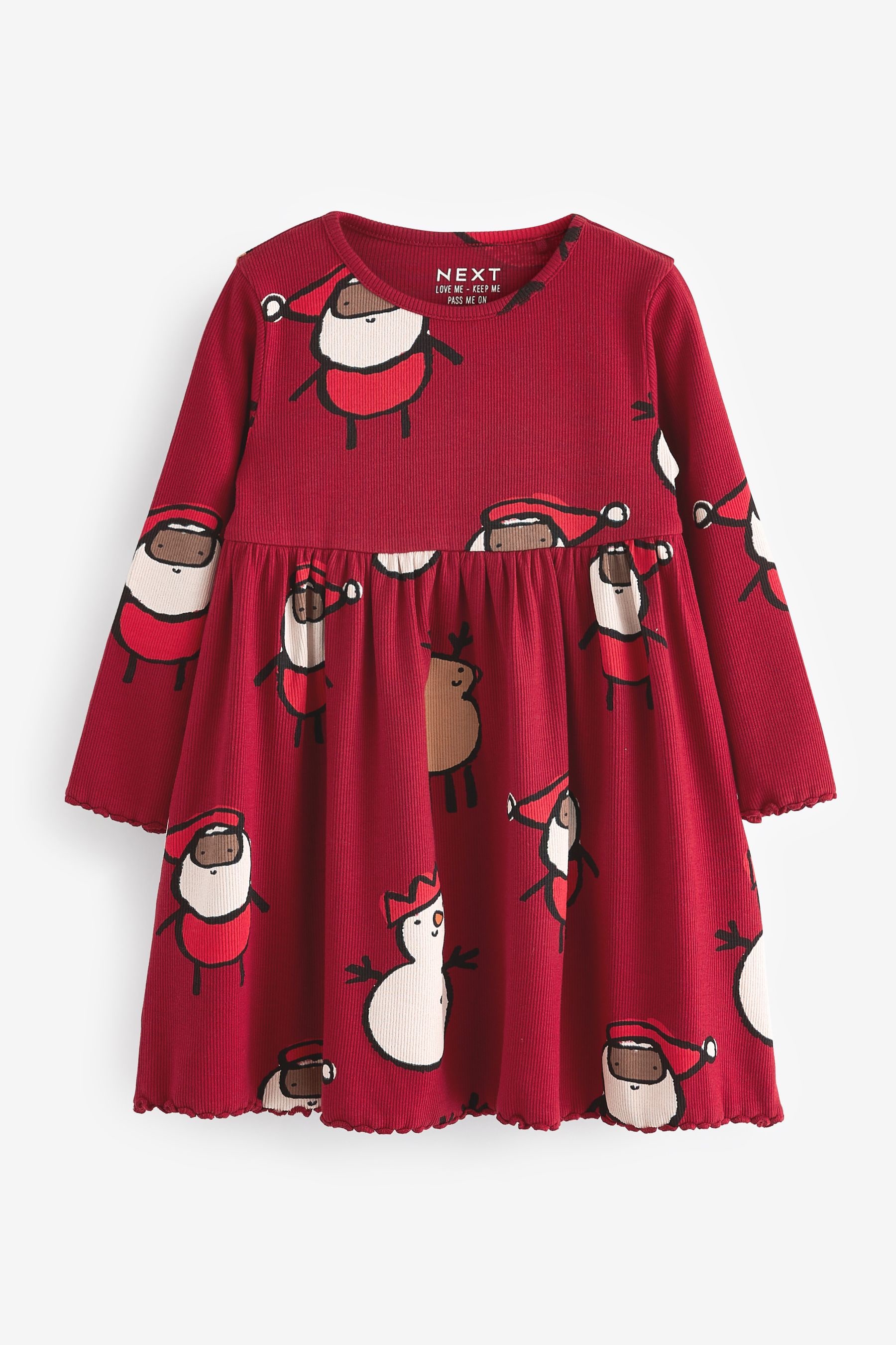 Buy Red Long Sleeve Jersey Christmas Dress 3mths 7yrs from the Next UK online shop