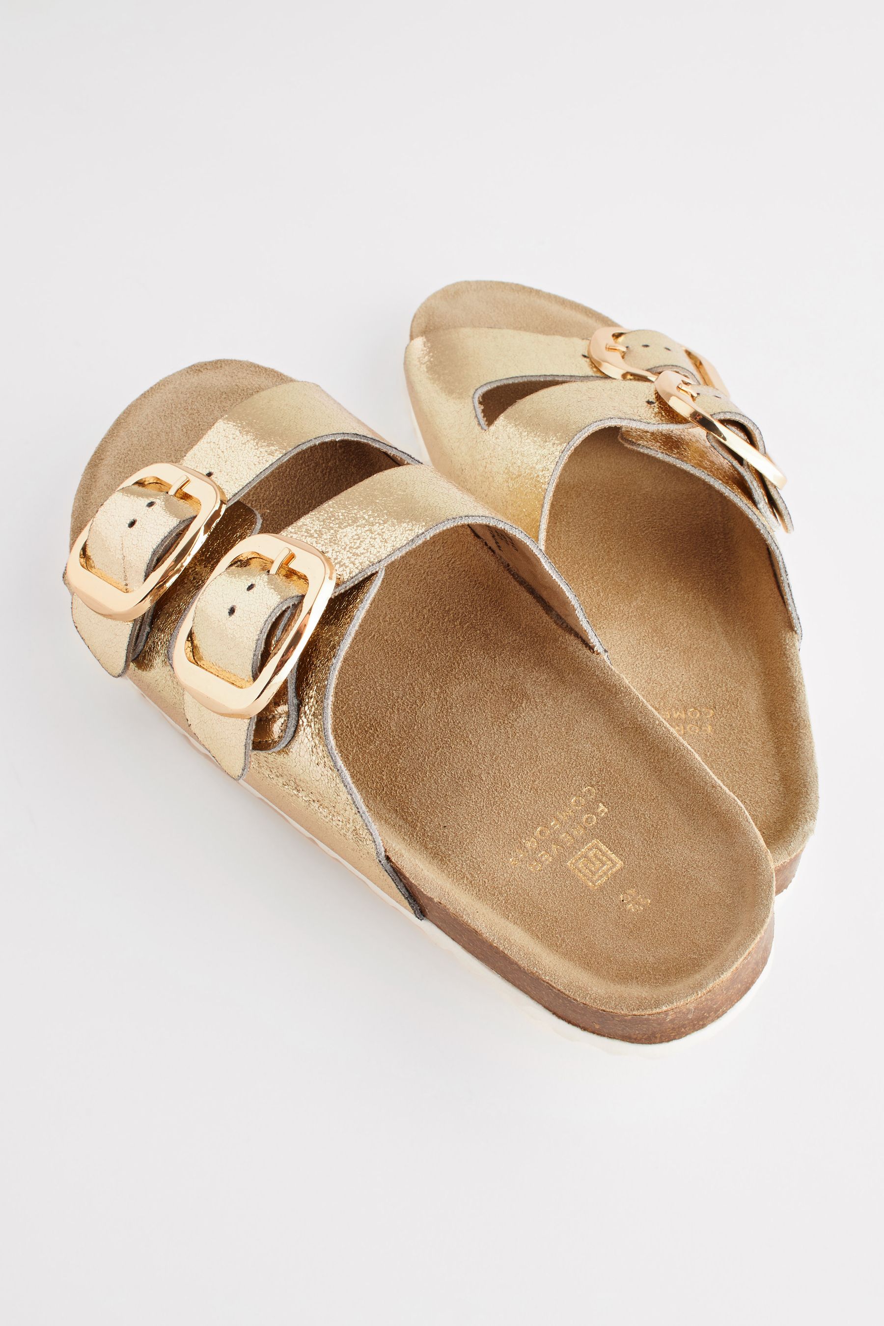 Footbed sandals rose gold hot sale