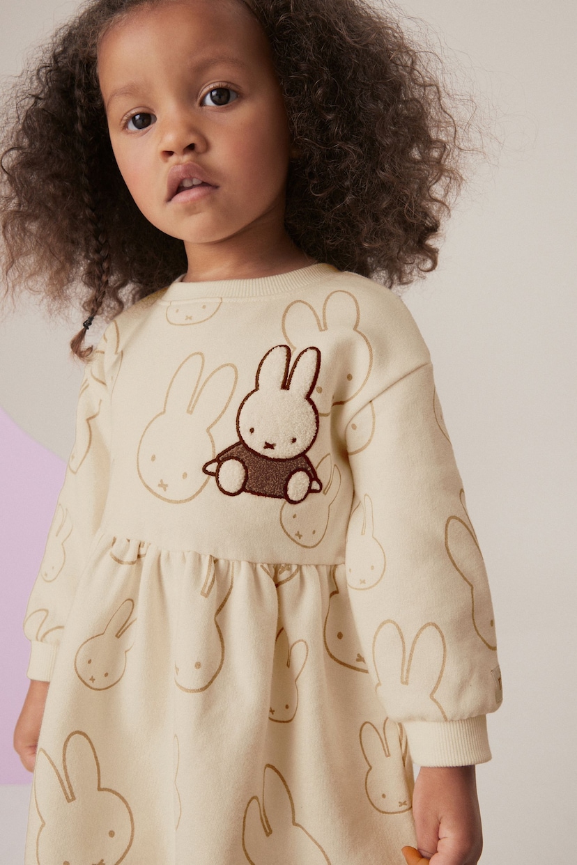 Neutral Miffy Long Sleeve Sweat Dress and Leggings Set (3mths-7yrs) - Image 4 of 7