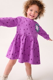 Purple Long Sleeve Sweat Dress (3mths-7yrs) - Image 1 of 7