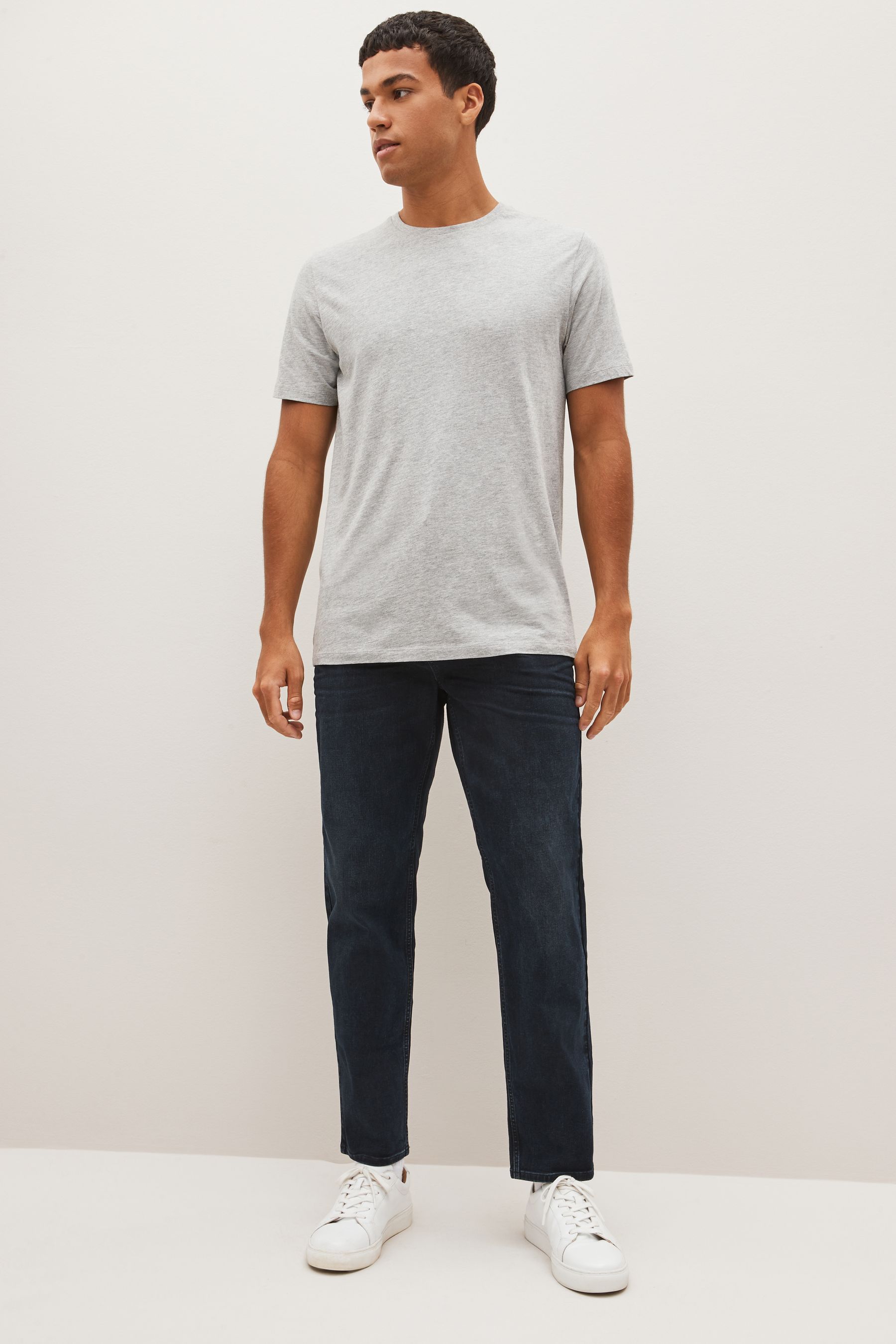 Blue Black Straight Classic Stretch Jeans