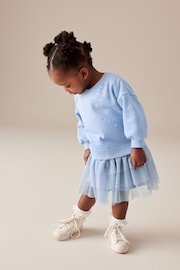 Ніжно-блакитний - 2-in-1 Long Sleeve Jumper Dress (3mths-7yrs) - Image 3 of 7