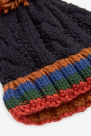 Navy Blue Stripe Pom Hat (3mths-10yrs) - Image 2 of 2