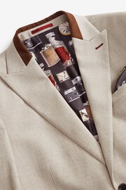 Neutral Slim Fit Slim Fit Herringbone Suit Jacket - Image 6 of 11
