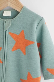 Teal Blue Fleece Lined Baby Sleepsuit - Image 6 of 10