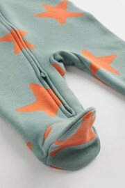 Teal Blue Fleece Lined Baby Sleepsuit - Image 8 of 10