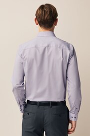 Lilac Purple Regular Fit Single Cuff Easy Care Textured Shirt - Image 3 of 9