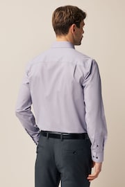 Lilac Purple Regular Fit Single Cuff Easy Care Textured Shirt - Image 5 of 9