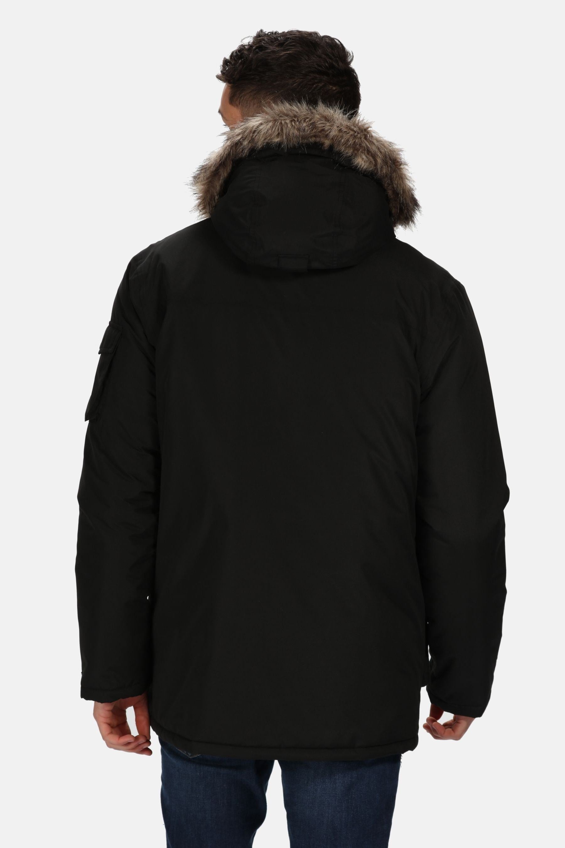 Men's salinger ii waterproof insulated fur trimmed hooded parka jacket black outlet