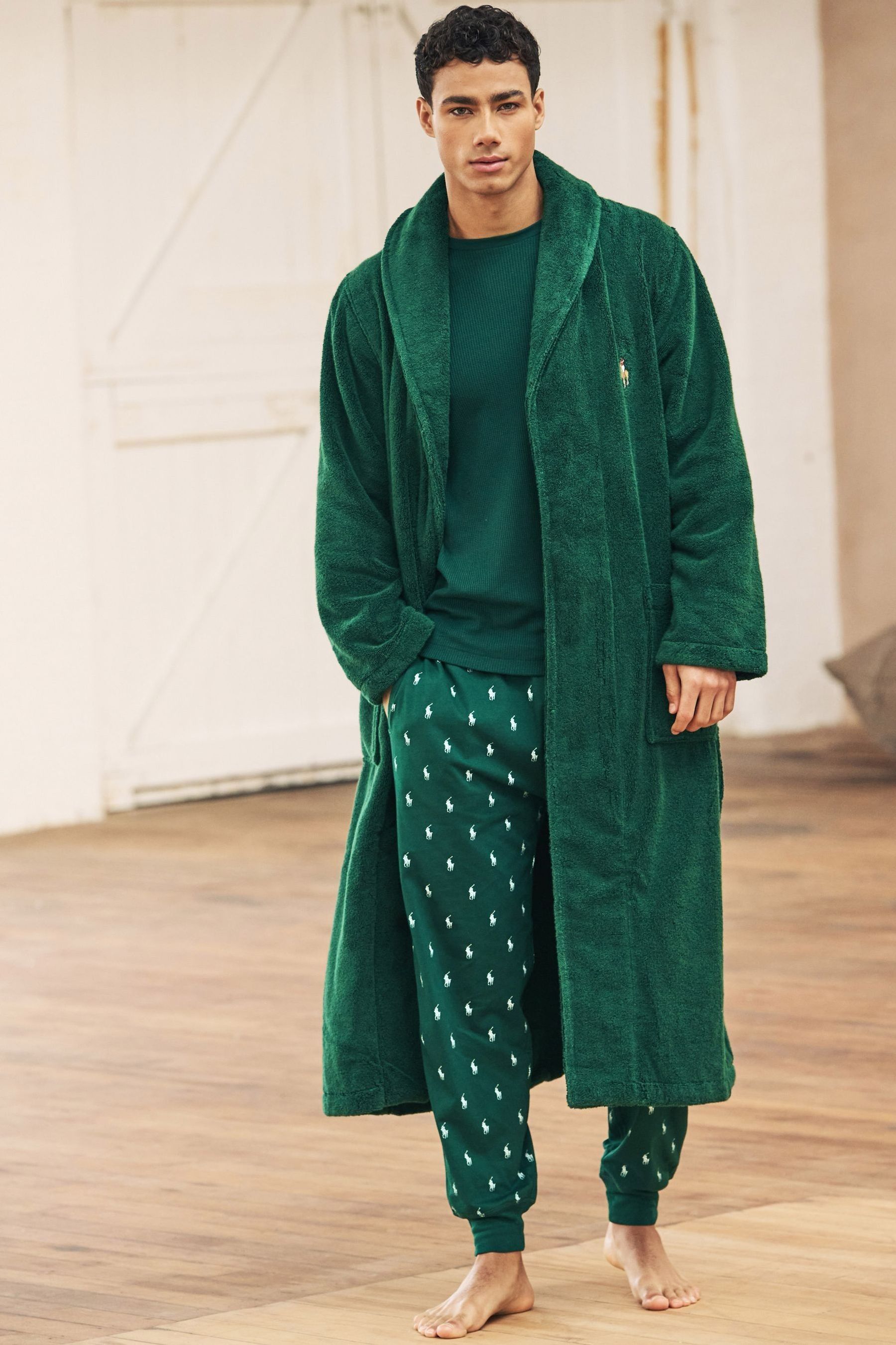Lauren ralph lauren quilted shawl collar short robe clearance