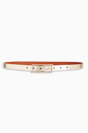 Tan/Gold Leather Reversible Jeans Belt - Image 3 of 6