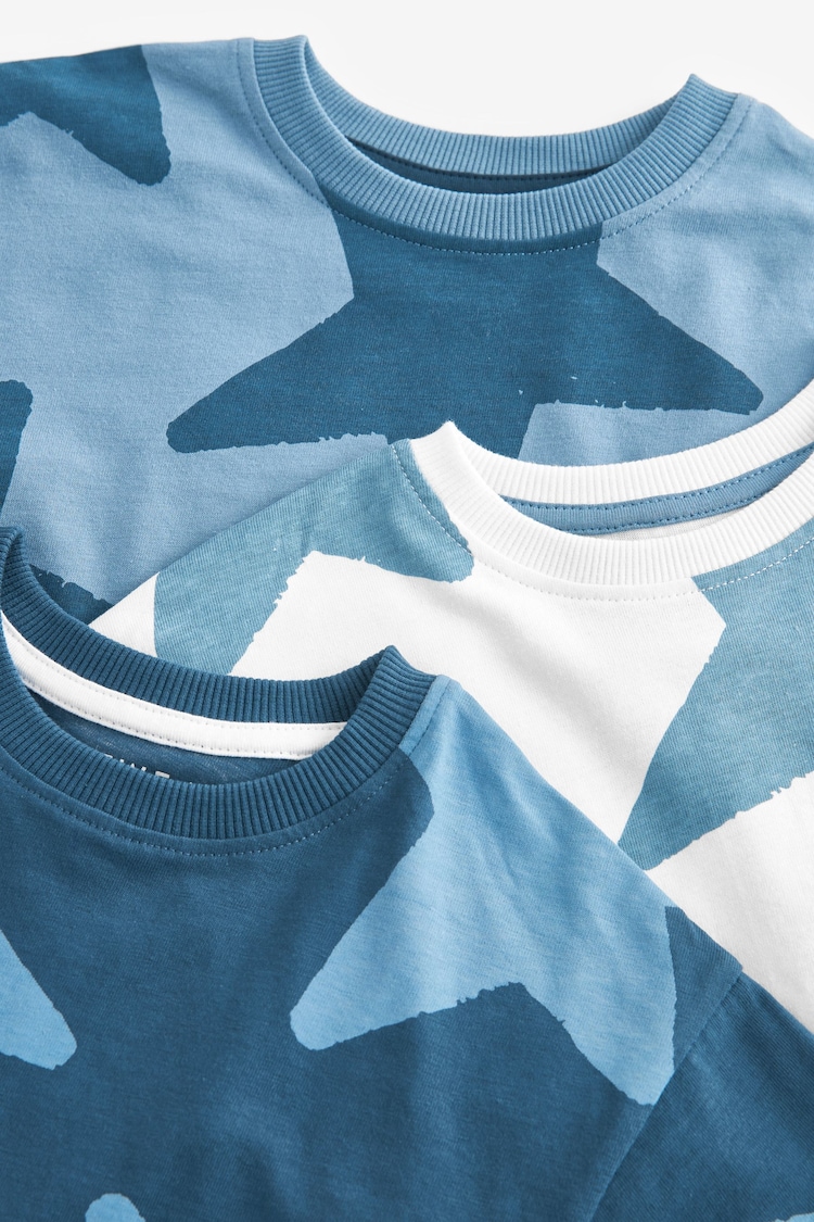 Navy Blue/White Stars Short Pyjamas 3 Pack (9mths-12yrs) - Image 2 of 3