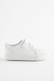 White Wide Fit (G) Touch Fastening Elastic Lace Trainers - Image 2 of 5