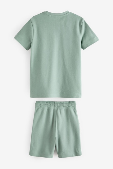Green Texture Short and Tshirt Set (3-16yrs)