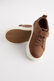 Tan Brown Standard Fit (F) Touch Fastening Elastic Lace Trainers - Image 4 of 5