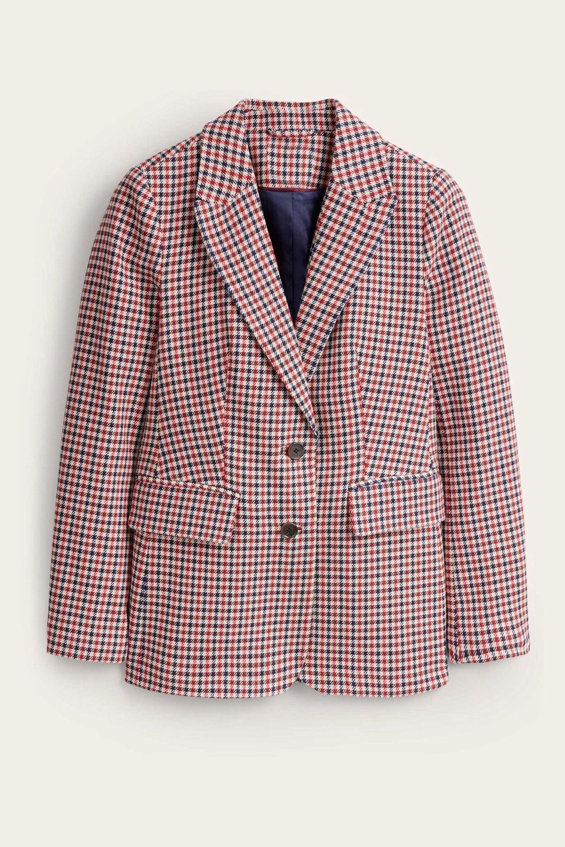 Buy Boden Red Longline Relaxed Check Blazer from Next Austria