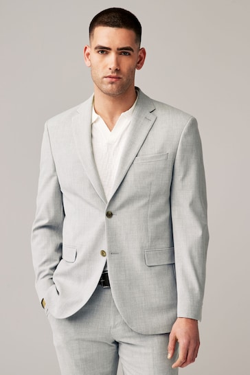 Light Grey Regular Fit Motionflex Stretch Suit Jacket