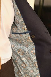 Navy Blue Linen Blend Blazer - Image 7 of 12