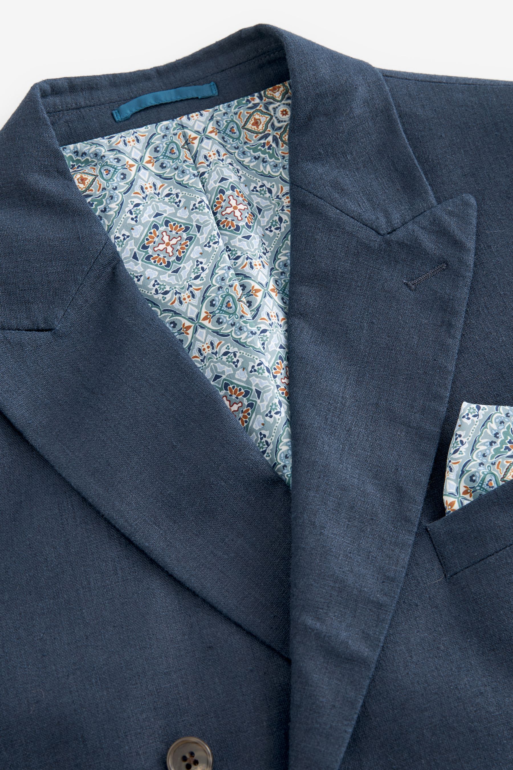 Buy Navy Blue Linen Blend Blazer from Next Ireland