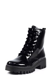 Lunar Danni Patent Black Ankle Boots - Image 2 of 8