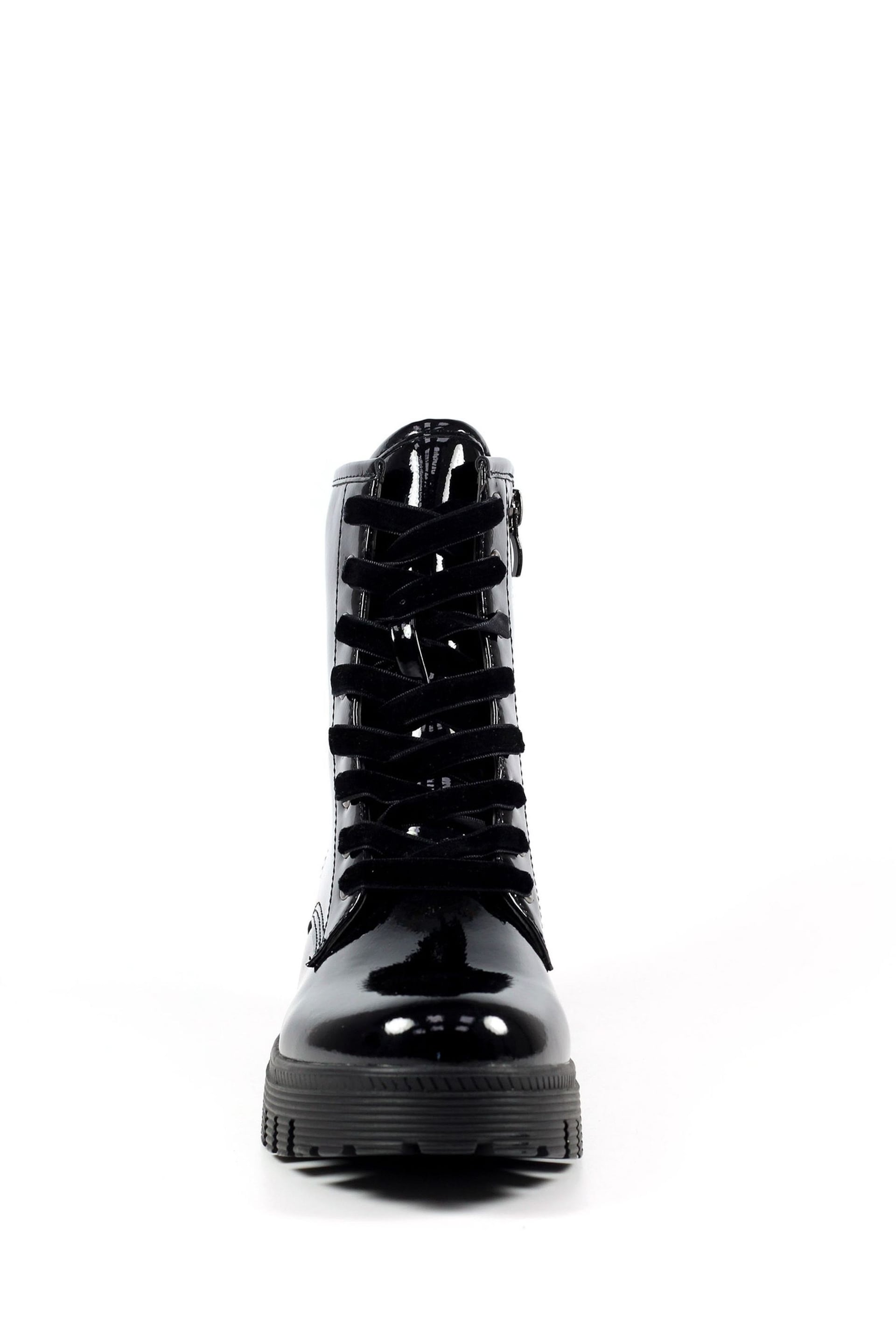 Lunar Danni Patent Black Ankle Boots - Image 3 of 8