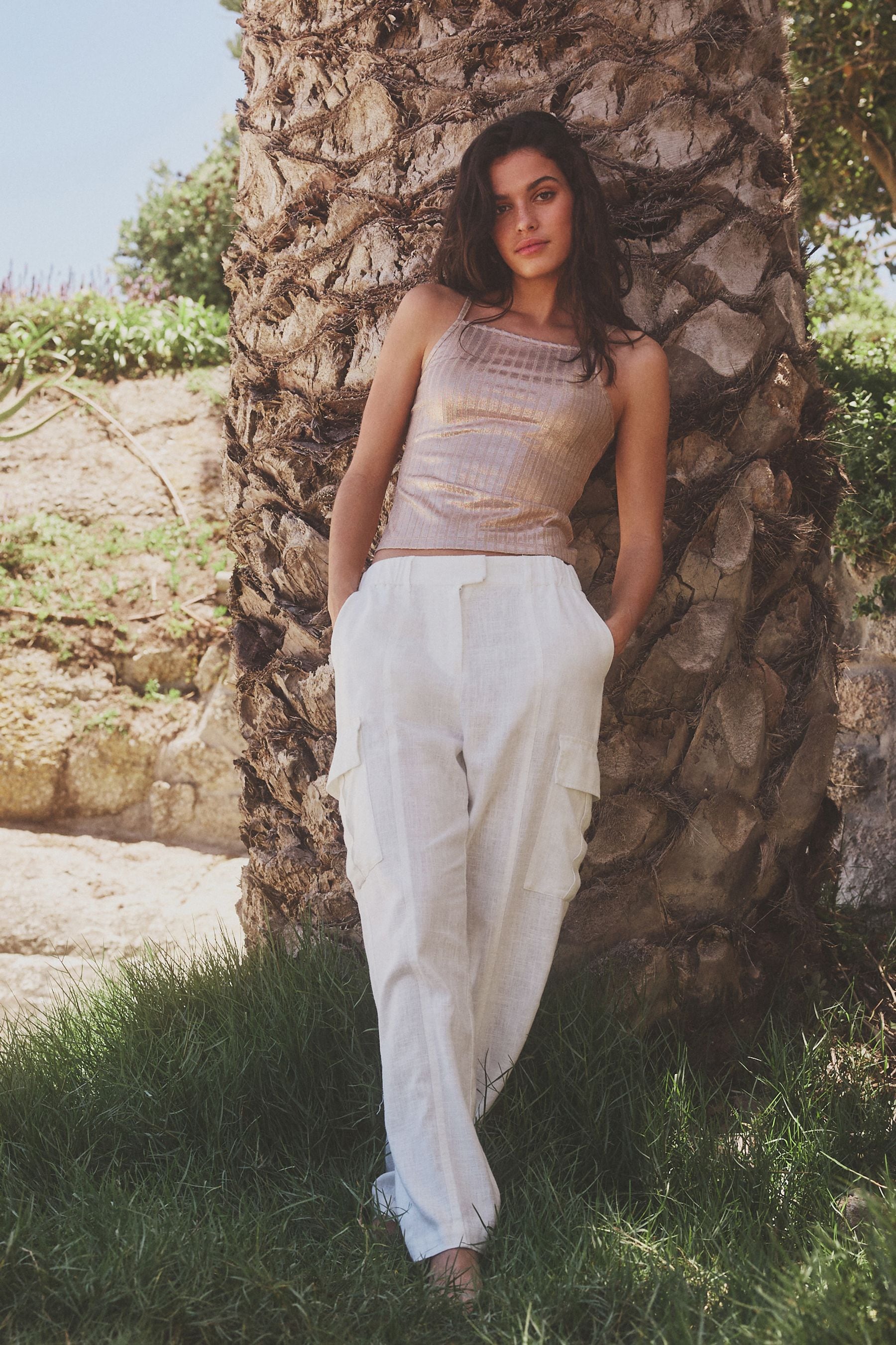 Linen smart trousers online