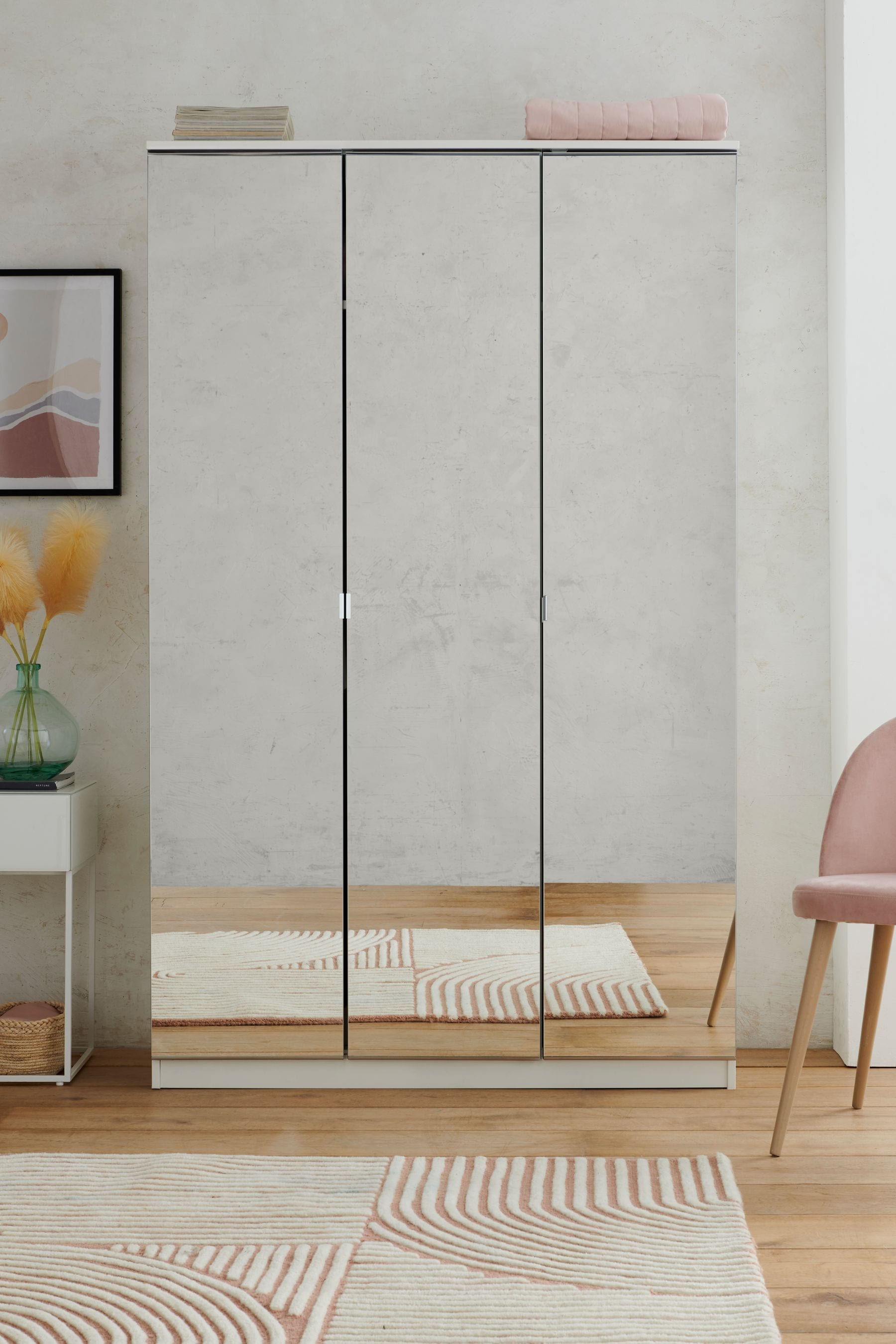 Mirror Flynn Triple Mirrored Tripe Wardrobe