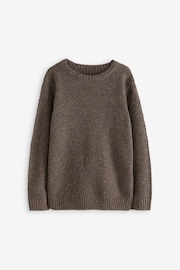 Brown Textured Crew Neck Jumper (3-16yrs) - Image 1 of 4