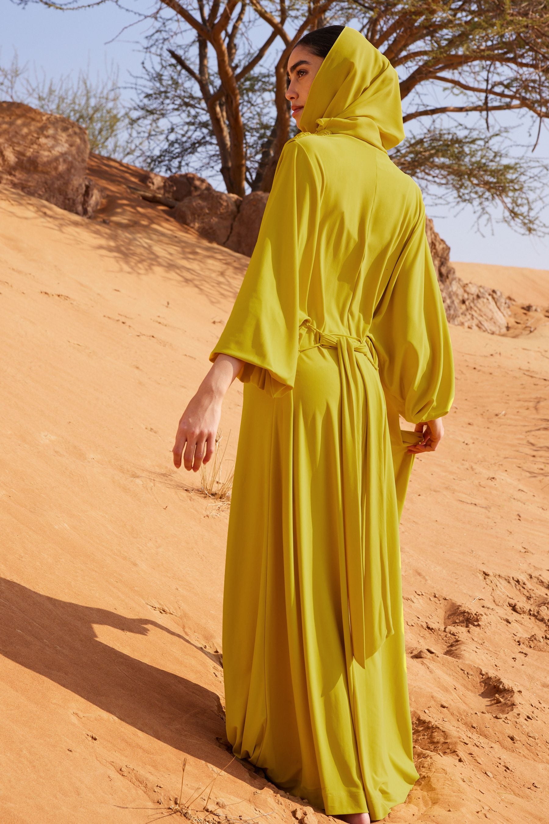 Buy Citrine Yellow Long Sleeve Scarf Maxi Dress from the Next UK