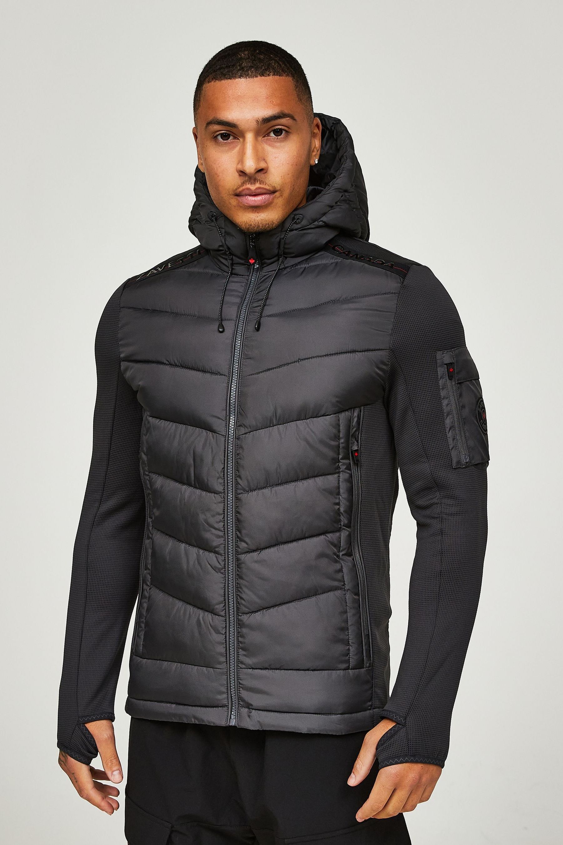 Buy Alessandro Zavetti Grey Balvazetti Hybrid Puffer Jacket from