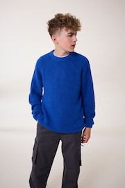 Cobalt Blue Bouclé Crew Neck Jumper (3-16yrs) - Image 2 of 7