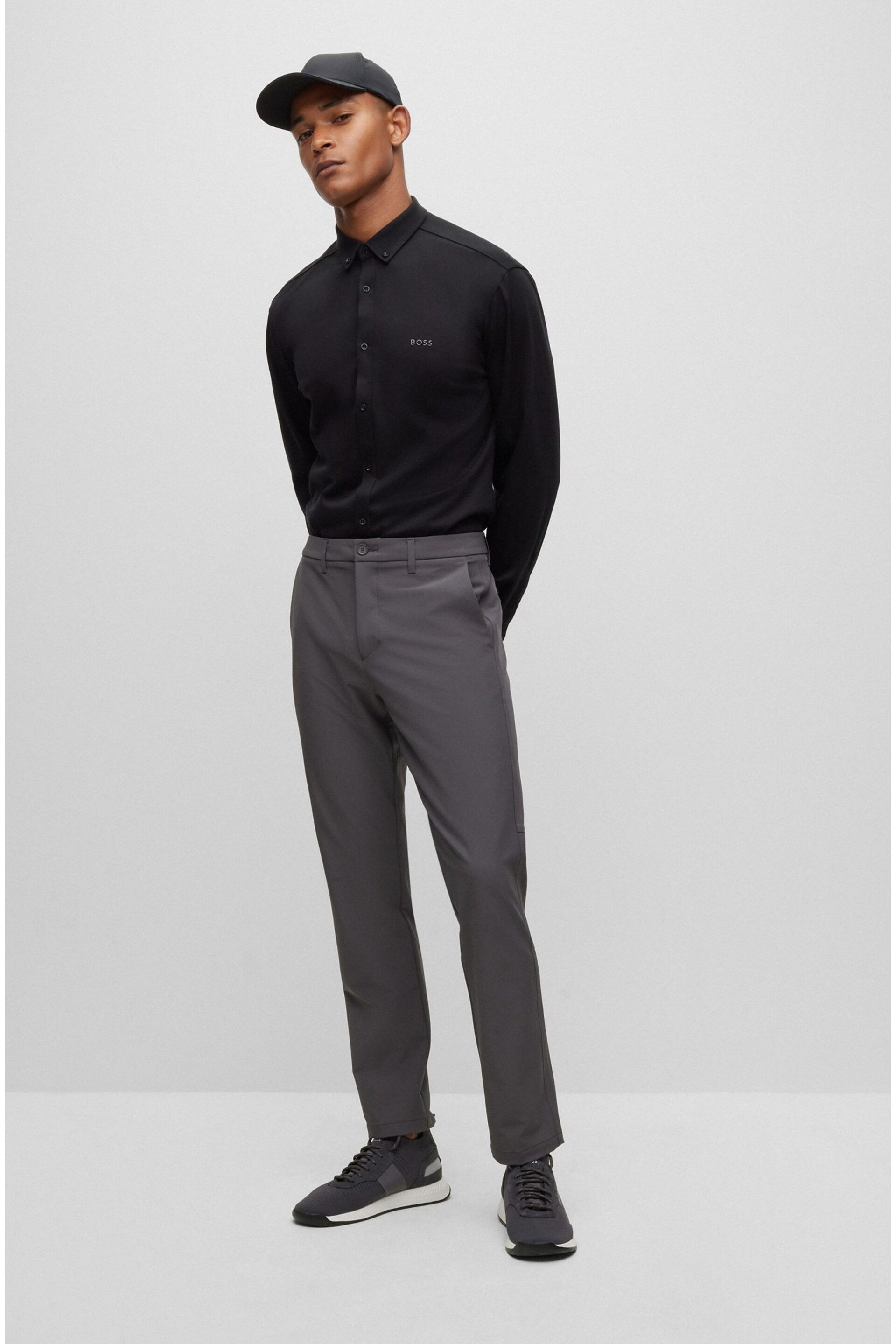 BOSS Black Biado Long Sleeve Jersey Shirt - Image 3 of 6