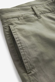 Khaki Green Slim Fit Premium Laundered Stretch Chino Shorts - Image 6 of 9